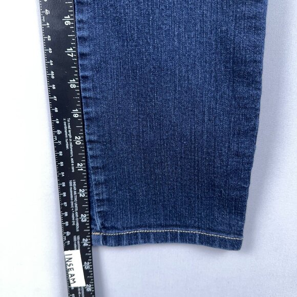 Roz & Ali Skinny Jeans Womens SZ 8 Mid Rise Medium Wash Embroidered Pockets Blue - Picture 9 of 12